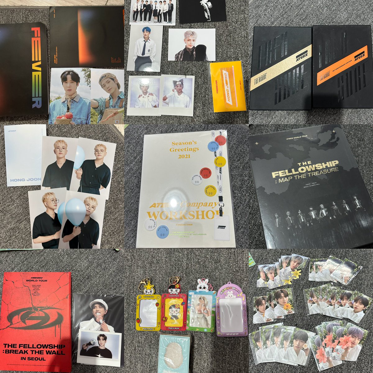 clearance sale ateez start 25k (check thread)

t. fever diary, album anniversary, dvd fellowship 2021 &amp; 2022, break the wall 2023, sg21, membership kit 21 22 23, md birthday wooyoung cutlery set, snowman factory, signed album  hongjoong, japan photo set, thanxx pt.1 name tag