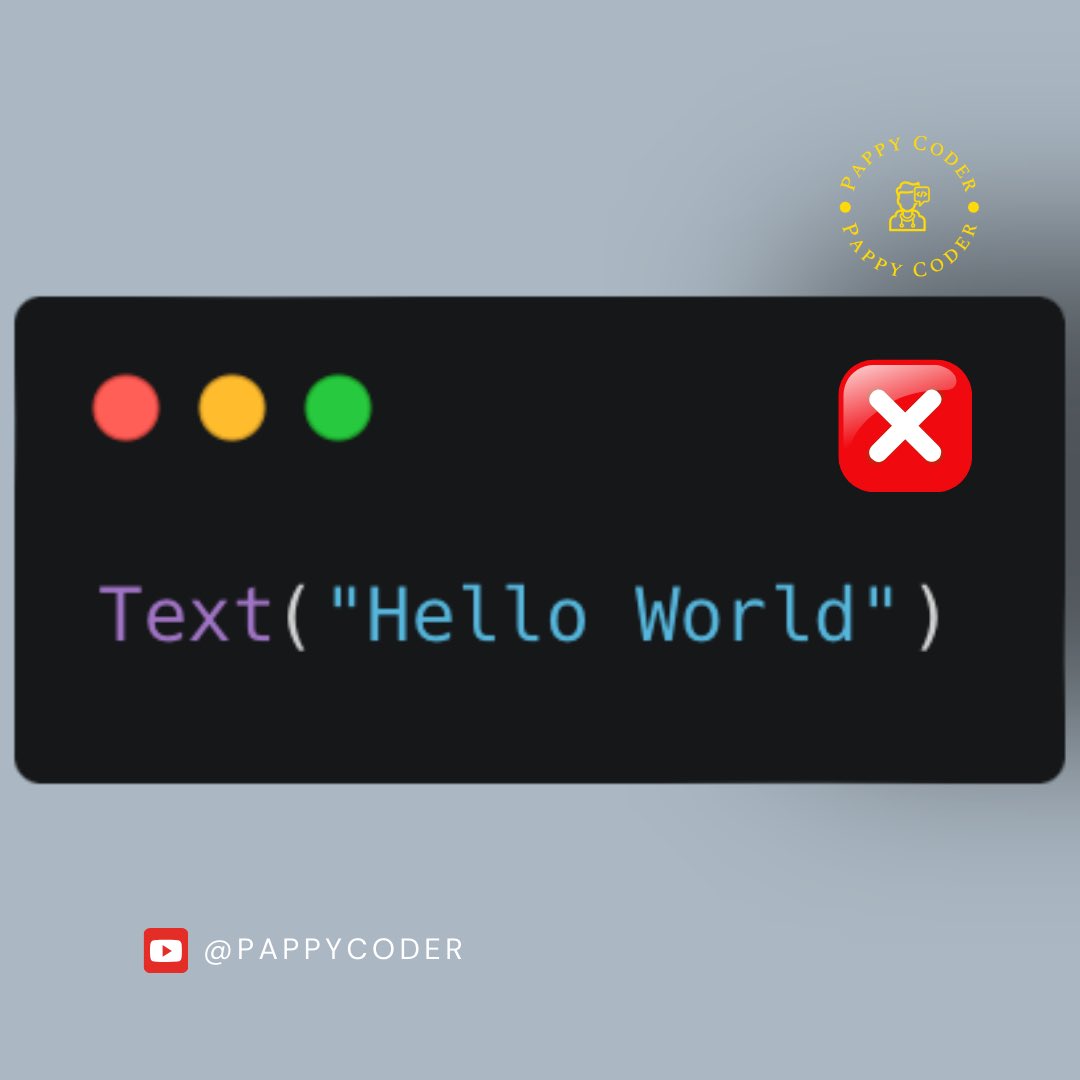 pappy_coder's tweet image. Using const constructors in Flutter can significantly improve your app’s performance.
Instead of:
Text("Hello World")
Use:
const Text("Hello World")
This helps Flutter skip unnecessary rebuilds and saves memory. Small tweak — big impact.
#flutter #programmingtip #coding