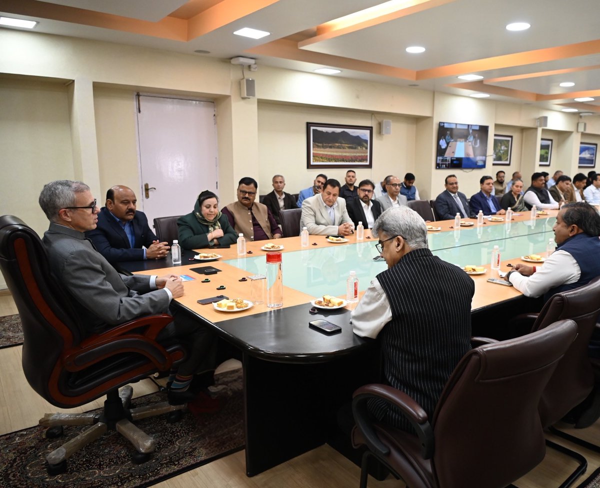 Information & PR, J&K (@diprjk) on Twitter photo Chief Minister <a href="/OmarAbdullah/">Omar Abdullah</a> chaired a high-level meeting at the Civil Secretariat in Srinagar to discuss the opening of government offices. He emphasized the importance of delivering governance at the grassroots level and implementing the priorities outlined in the budget. Chief Minister <a href="/OmarAbdullah/">Omar Abdullah</a> chaired a high-level meeting at the Civil Secretariat in Srinagar to discuss the opening of government offices. He emphasized the importance of delivering governance at the grassroots level and implementing the priorities outlined in the budget.