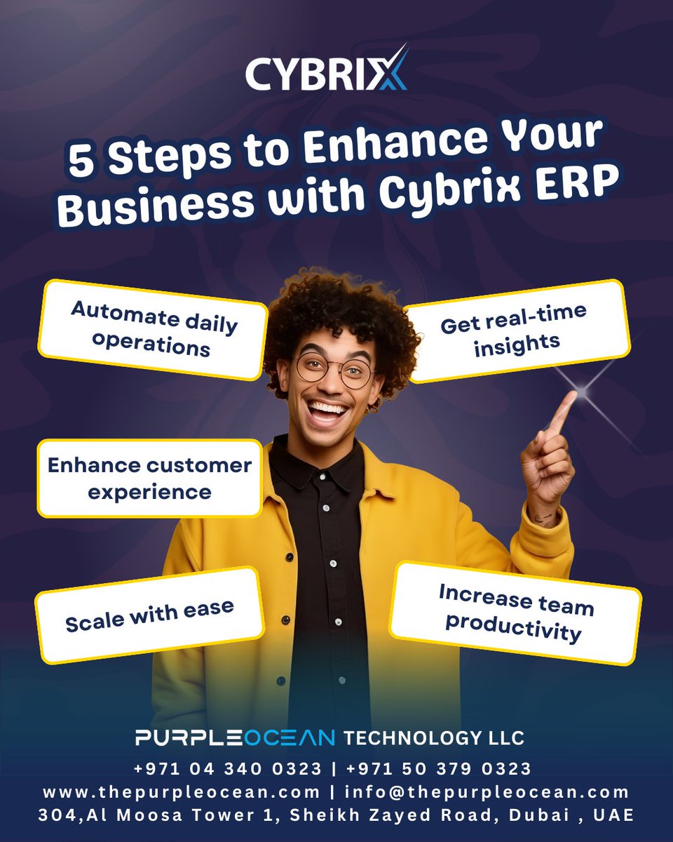 cybrixerp's tweet image. What’s holding your business back?
#Cybrix #ERP allows you to streamline, scale & succeed faster than ever!
Let’s build a better #business together.
#purpleoceantechnology #cybrixerp #ERPSoftware #ERPSolution #ERPSofwareSolution #software #accounting #dubai #uae