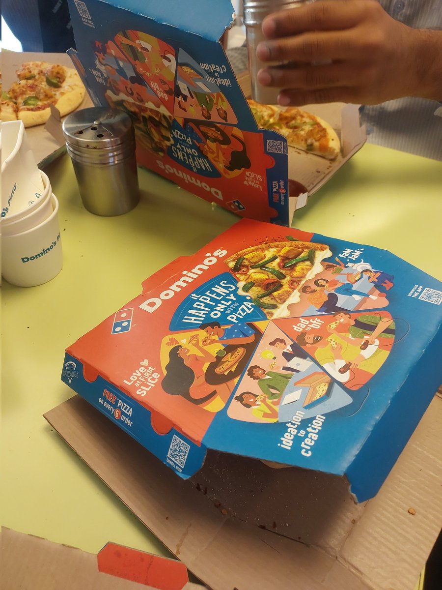 MehulLigade's tweet photo. 🌟 Post-exam Domino’s run with friends was much needed. 
Frustration turned into laughter real quick. 

🌚 Gonna switch back from Pizza layers to CNN layers soon. https://t.co/2NB3hODKZW