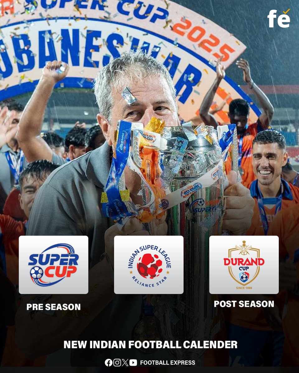 FExpressIndia's tweet photo. Introducing the revamped Indian Football Calendar 🇮🇳
#IndianFootball #SuperCup #ISL #DurandCup #FootballCalendar https://t.co/gKdnkk7n9O