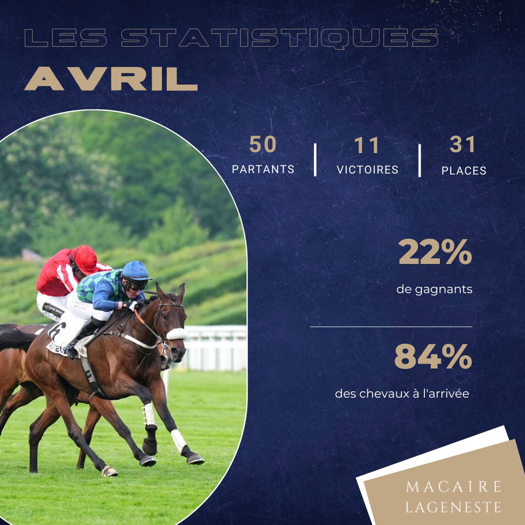 𝐋𝐞𝐬 𝐬𝐭𝐚𝐭𝐢𝐬𝐭𝐢𝐪𝐮𝐞𝐬 𝐝𝐮 𝐦𝐨𝐢𝐬...
Retour sur quelques chiffres du mois d'avril 📊
🙏Merci aux propriétaires pour leur confiance ainsi qu'à notre équipe pour leur travail.
#ecuriemacairelageneste