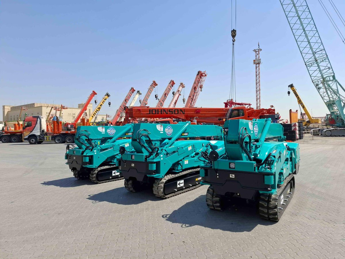 Johnson Arabia expands fleet with three Maeda MC405 Spider Cranes 
New acquisitions to join rental heavyweight's Dubai fleet to meet demand for compact lifting equipment 
zurl.co/Vo3al
#spidercrane #cranes #equipmentrental #uae #saudiarabia #minicranes #cranerental