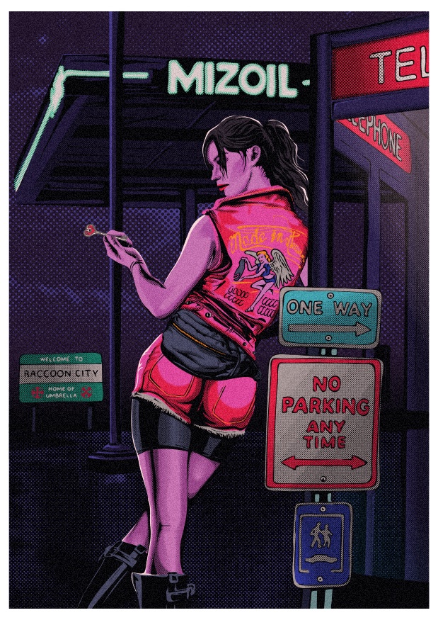 DesignPica's tweet image. Claire Redfield fin art print from Resident Evil 2 remake #residentevil #claireredfield #re2 #residentevil2