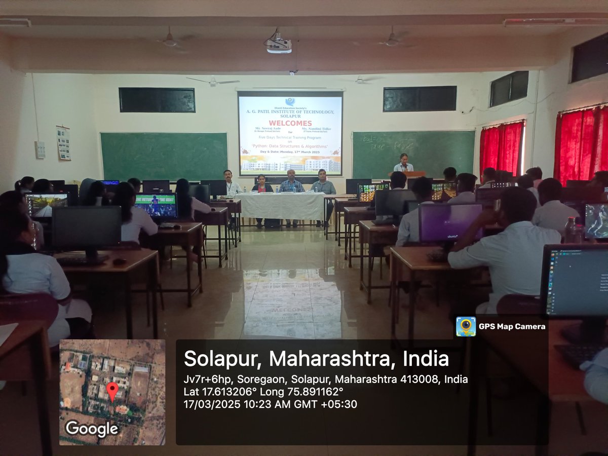 AInstitute70351's tweet image. AGPIT’s T&P Cell successfully conducted Phase I of the Technical Training Program on "Python: DSA" for 3rd Year Computer Engineering students—equipping them with coding skills and problem-solving foundations for future career success.
#AGPIT #PythonDSA #PlacementPrep #SkillUp