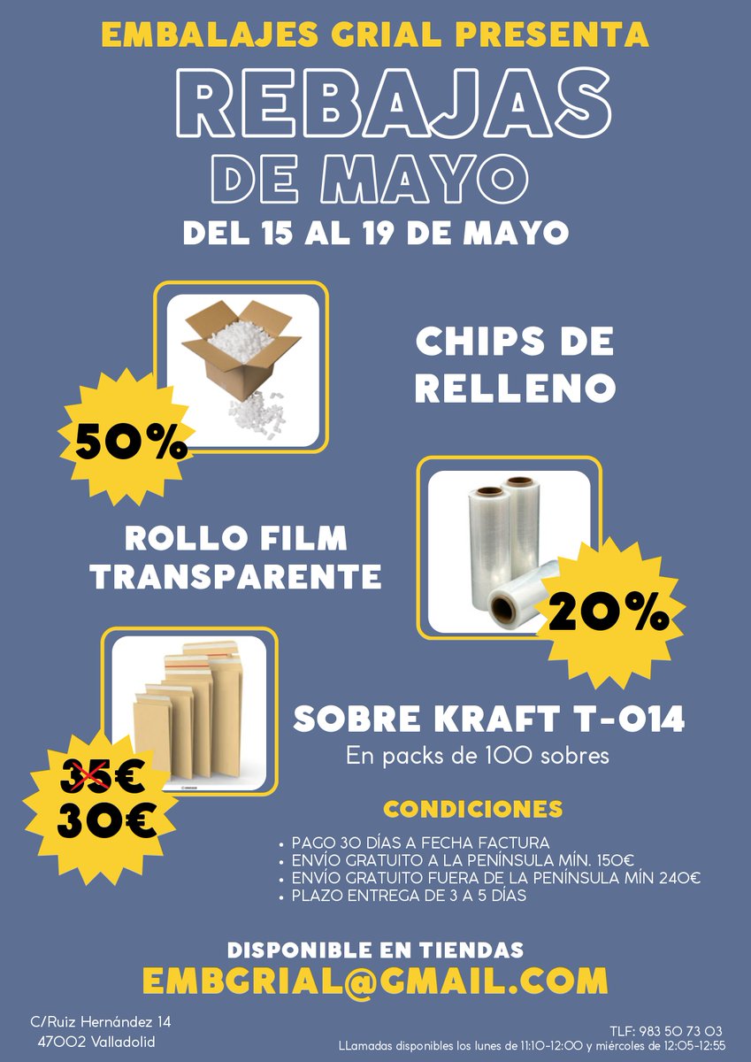 Hola a todos os traemos nuestras rebajas del mes de mayo.