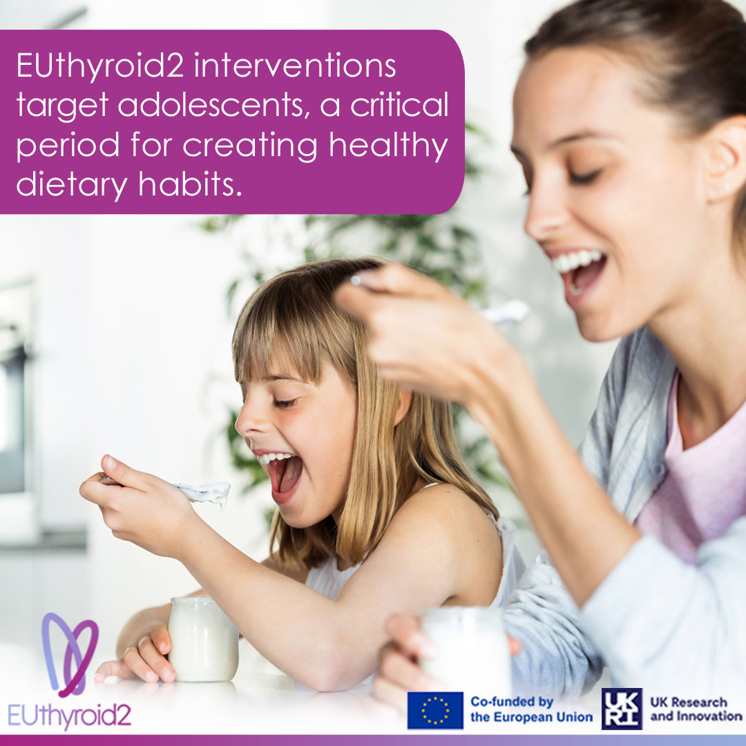 EUthyroid2 interventions target adolescents and young people, important periods for establishing healthy dietary habits and nutritional awareness. Early awareness of the importance of #iodine for health can reduce the risk of iodine deficiency during future pregnancies. #HaDEA