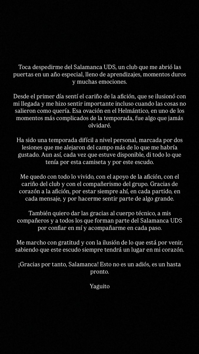 Muchas gracias por todo <a href="/SalamancaCFUDS/">Salamanca UDS</a> y AFICIÓN!!❤️