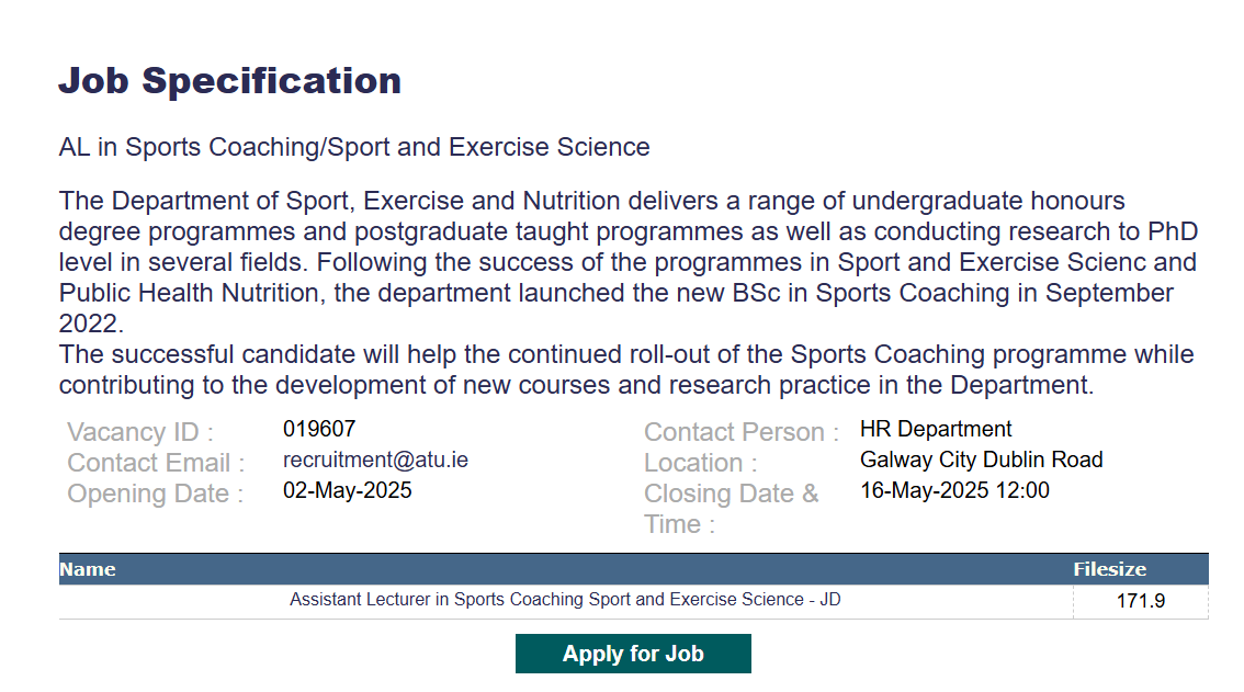 Dr Lisa Ryan (@lisryan_nutri) on Twitter photo 🔔#jobfairy We are hiring!
We are advertising for an Assistant Lecturer in #Sport and #Exercise Science/Sport Coaching to join our <a href="/ATU_GalwayCity/">ATU Galway City</a> Dept of Sport, Exercise & Nutrition.
Deadline for application 16th May.
Apply via: ➡️ atu.ie/jobs 🔔#jobfairy We are hiring!
We are advertising for an Assistant Lecturer in #Sport and #Exercise Science/Sport Coaching to join our <a href="/ATU_GalwayCity/">ATU Galway City</a> Dept of Sport, Exercise & Nutrition.
Deadline for application 16th May.
Apply via: ➡️ atu.ie/jobs