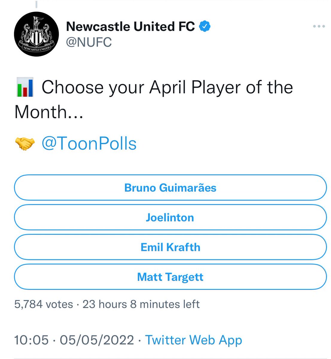 Toon Polls (@toonpolls) on Twitter photo 3 years to the day since the final time the official <a href="/NUFC/">Newcastle United</a> account tagged Toon Polls in their polls.
Halcyon days. #NUFC 3 years to the day since the final time the official <a href="/NUFC/">Newcastle United</a> account tagged Toon Polls in their polls.
Halcyon days. #NUFC