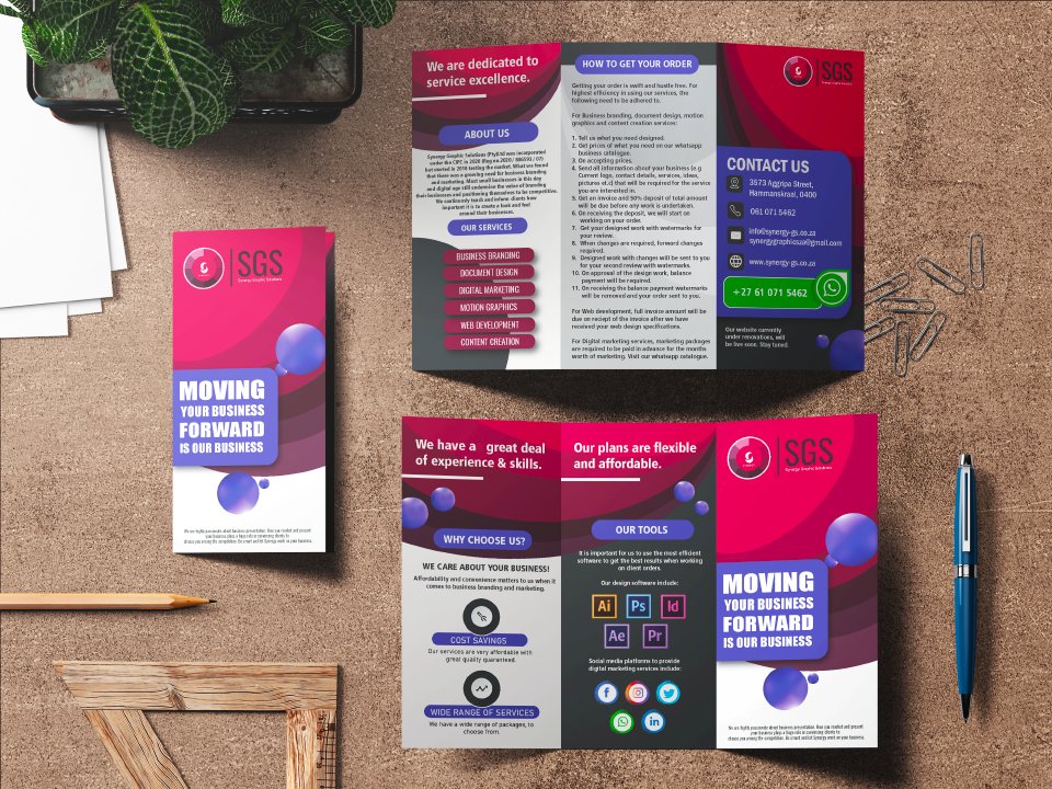 OrgSynergy's tweet image. Planning to distribute brochures at your next event? Make sure it is designed professionally. Let Synergy help in your marketing material, we are here to offer design assistance.

Whatsapp 061 071 5462 or Email info@synergy-gs.co.za

#synergygraphics #synergy #brochures