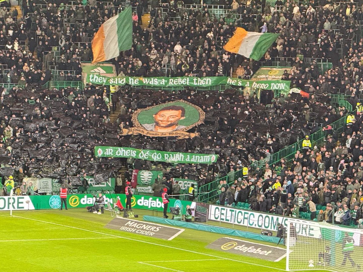 alic1872's tweet image. Tifo of Graeme Souness holding a gun = police investigation 

Tifo of dead terrorist who killed 5 innocent people = nothing