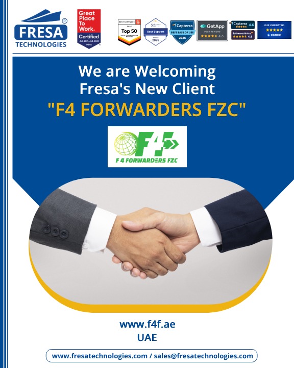 fresatechnology's tweet image. 🎉We are Welcoming Fresa's New Client🤝🚀
"F4 FORWARDERS FZC"
📍UAE
For more queries please visit below link 👇
fresatechnologies.com/about-us/servi…
#Fresa #SoftwareRecognition #CustomerSatisfaction #BestERPSoftware #NewCustomer #Onboard #Newclient #F4forwarders