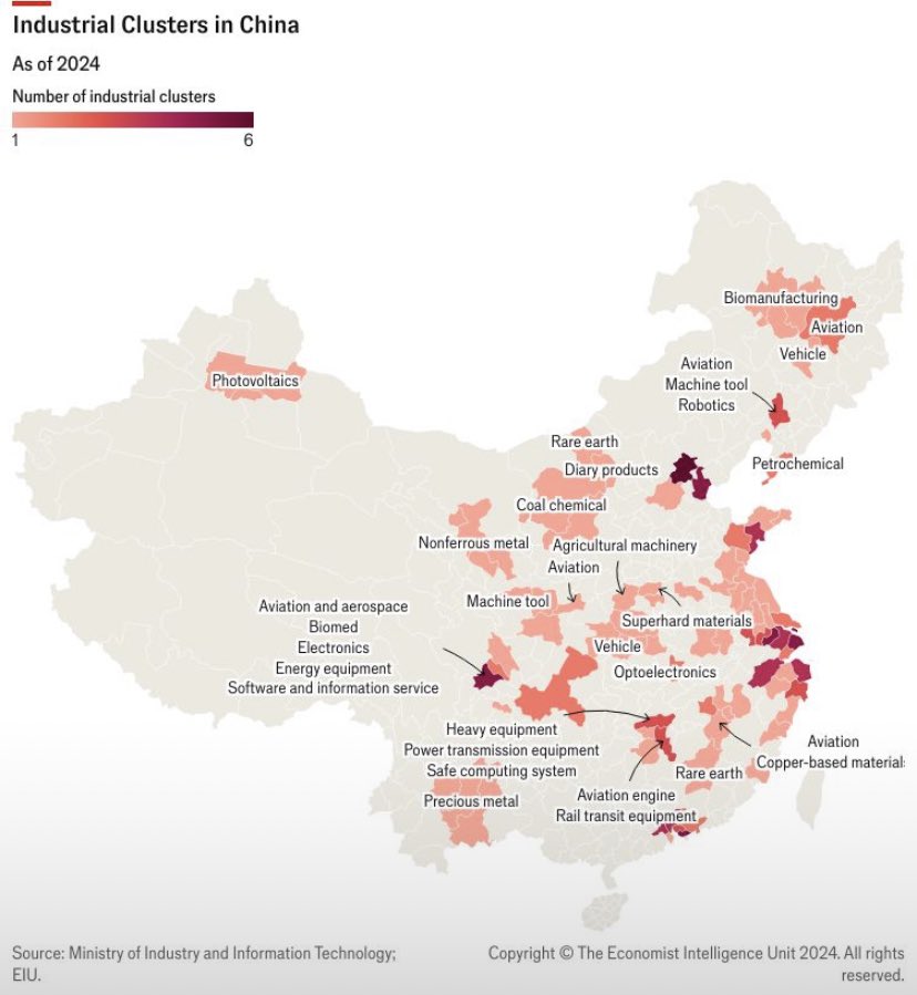 Industrial Clusters in China. 

Credit: EIU