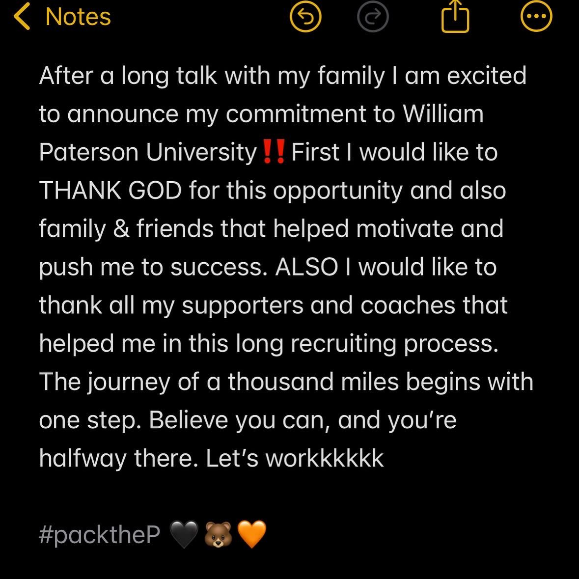 jj_leonard2's tweet image. Next 4🧡🐻🖤#Committed #WPU #PackTheP @DCWill36 @ERod_Inc @NCAADIII @WPUPioneers