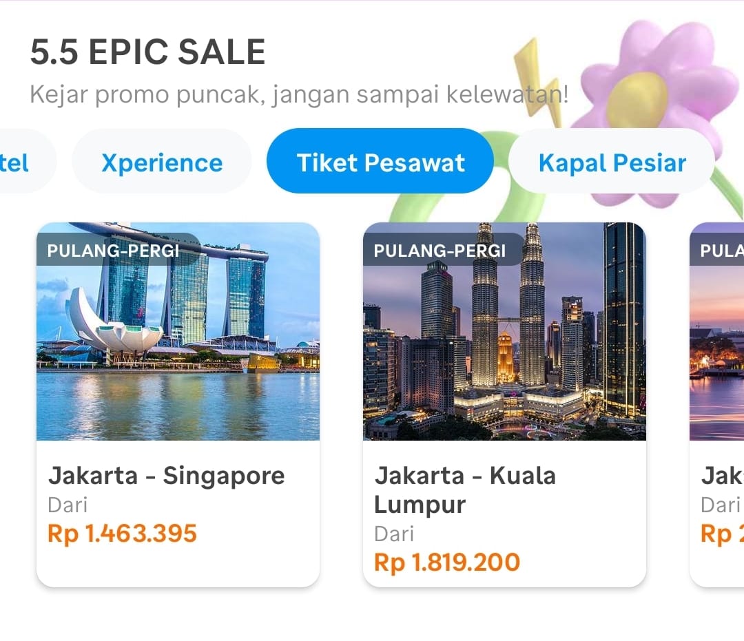 Kalau nungguin waktu yang pas buat healing, ini dia momennya.  
#TravelokaEPICSale lagi diskon gila-gilaan s.d 60%!  
Tapi hari ini terakhir, jangan kelamaan mikir, nanti nyesel!