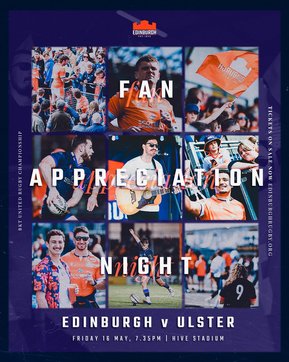 Edinburgh Rugby (@edinburghrugby) on Twitter photo Fewer than 5⃣0⃣ seats remain for this month's URC regular season finale against <a href="/UlsterRugby/">Ulster Rugby</a>
Don't miss out and secure your ticket today before Hive Stadium sells out!
🎟️ bit.ly/Uls16May Fewer than 5⃣0⃣ seats remain for this month's URC regular season finale against <a href="/UlsterRugby/">Ulster Rugby</a>
Don't miss out and secure your ticket today before Hive Stadium sells out!
🎟️ bit.ly/Uls16May