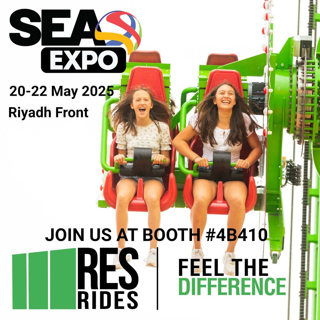 RES RIDES will be ready to greet you at the 𝗦𝗮𝘂𝗱𝗶 𝗘𝗻𝘁𝗲𝗿𝘁𝗮𝗶𝗻𝗺𝗲𝗻𝘁 𝗮𝗻𝗱 𝗔𝗺𝘂𝘀𝗲𝗺𝗲𝗻𝘁 𝗘𝘅𝗽𝗼 (<a href="/SeaSaudi/">Saudi Entertainment and Amusement</a>) in Riyad, 20-22 May.
Stop by 𝗯𝗼𝗼𝘁𝗵 #𝟰𝗕𝟰𝟭𝟬 or book your meeting to learn about the latest innovative ride trends! 
FEEL THE DIFFERENCE!