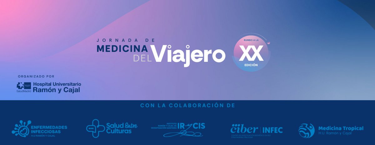 Salud Entre Culturas (SEC) (@salud_culturas) on Twitter photo Inscríbete en la XX Jornada de Medicina del Viajero organizada por el Hospital Universitario Ramón y Cajal en colaboración con <a href="/infecciosasryc/">Enfermedades Infecciosas RyC - @infecciosasryc.bsk</a> y <a href="/ciberinfec/">CIBERINFEC</a>: jornadasdelviajero.com Inscríbete en la XX Jornada de Medicina del Viajero organizada por el Hospital Universitario Ramón y Cajal en colaboración con <a href="/infecciosasryc/">Enfermedades Infecciosas RyC - @infecciosasryc.bsk</a> y <a href="/ciberinfec/">CIBERINFEC</a>: jornadasdelviajero.com
