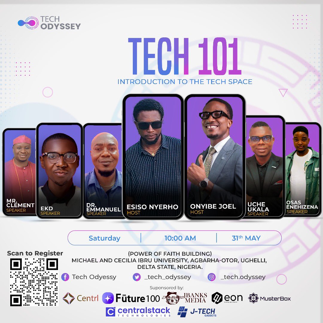 _tech_odyssey's tweet photo. Want to break into tech?
Join us for #Tech101 by Tech Odyssey a beginner friendly tech event with top minds in the industry! Date: 31st May Time: 10:00 AM Venue: MCIU, Delta State, Nigeria
#TechOdyssey #NaijaTech #TechNigeria #DeltaTech #TechEvents2025 #LearnToCode #MCIU https://t.co/mP8nEUVqUB
