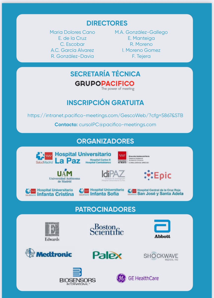 Guillermo Galeote (@hemodin90) on Twitter photo Os recuerdo que el miércoles tenemos este curso en La Paz <a href="/CardioHULP/">Cardiología La Paz</a>,para que conozcáis lo que se puede hacer hoy en día con los catéteres en el corazón.Para todos:alumnos,médicos de familia,otras especialidades,cardiólogos,ameno,sencillo y de inscripción gratuita Os recuerdo que el miércoles tenemos este curso en La Paz <a href="/CardioHULP/">Cardiología La Paz</a>,para que conozcáis lo que se puede hacer hoy en día con los catéteres en el corazón.Para todos:alumnos,médicos de familia,otras especialidades,cardiólogos,ameno,sencillo y de inscripción gratuita