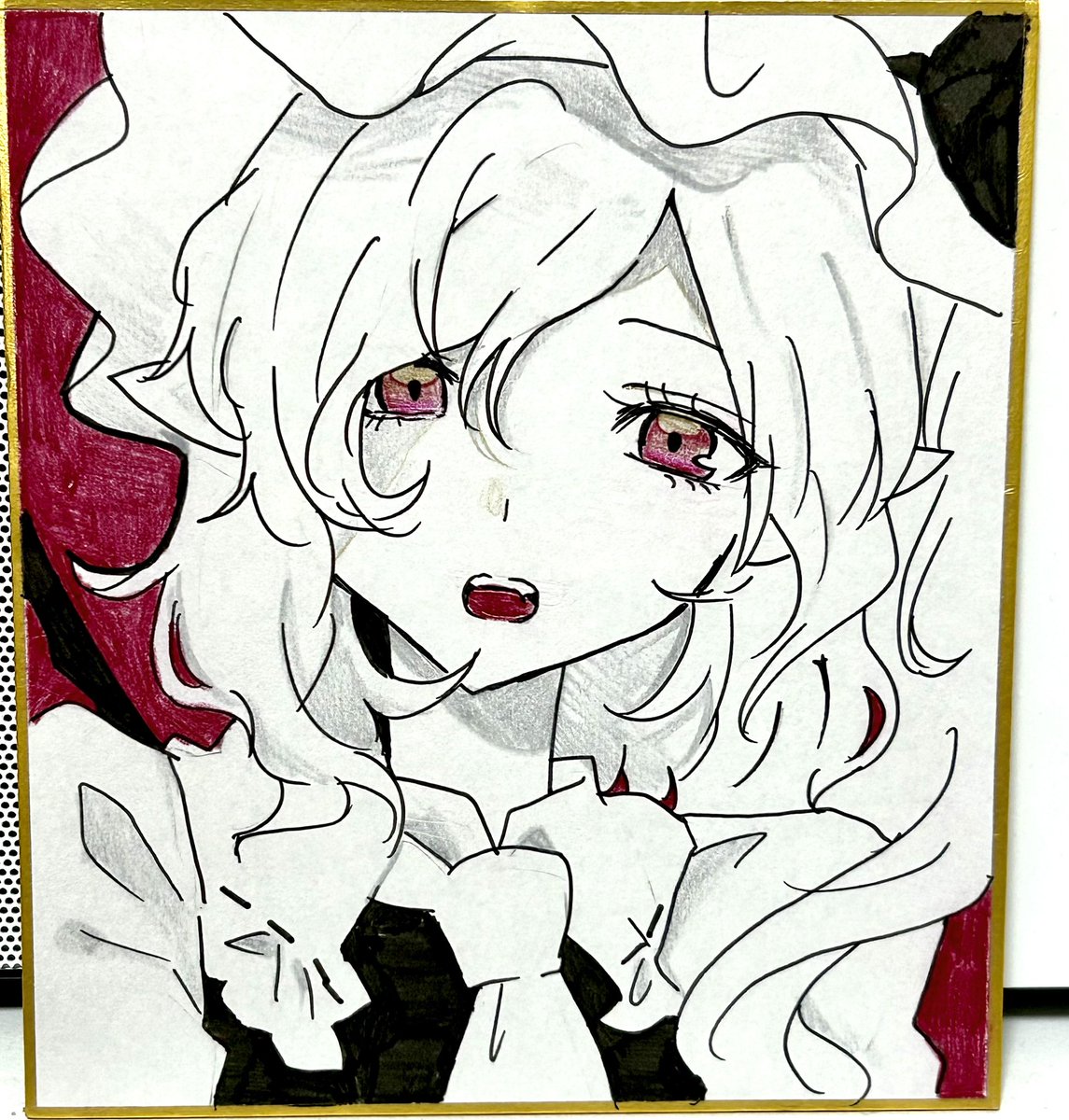 Shigannnn1's tweet photo. らもち。（@ra_mo0c ）さんと色紙交換しました！
フランドール可愛すぎ！！！
ありがとう！！！！！！！
家宝にするね♡♡♡ https://t.co/kV3sXb3AYc