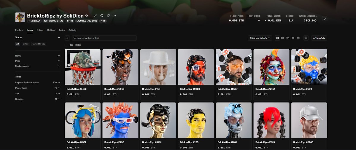 SoliDion.eth (@dionsoli) on Twitter photo Apologies for the wait but Opensea have fixed BricktoRipz. You can now list and buy as before. <a href="/bricktopians/">Bricktopians - (Abnormal Studios)</a>
opensea.io/collection/bri… Apologies for the wait but Opensea have fixed BricktoRipz. You can now list and buy as before. <a href="/bricktopians/">Bricktopians - (Abnormal Studios)</a>
opensea.io/collection/bri…