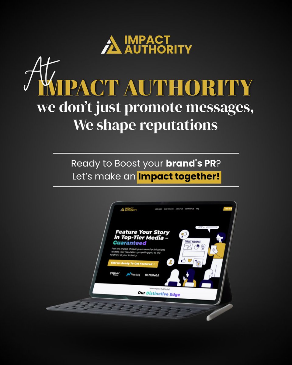 AuthorityImpact's tweet image. At Impact Authority, we don’t just promote messages—we shape reputations. Ready to elevate your brand’s PR? Let’s make an impact together! 🚀#ImpactAuthority #BrandReputation #PRExperts #MakeAnImpact #StrategicPR #BrandGrowth #MarketingSuccess