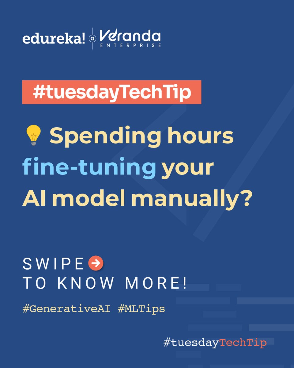 edurekaIN's tweet image. 🚀 Build smarter, not harder.
Unlock the power of #pretrainedmodels and cut down your #AIdevelopment time dramatically.
Why start from scratch when you can stand on the shoulders of giants? 🤖✨

Swipe through to discover the magic of #TransferLearning!