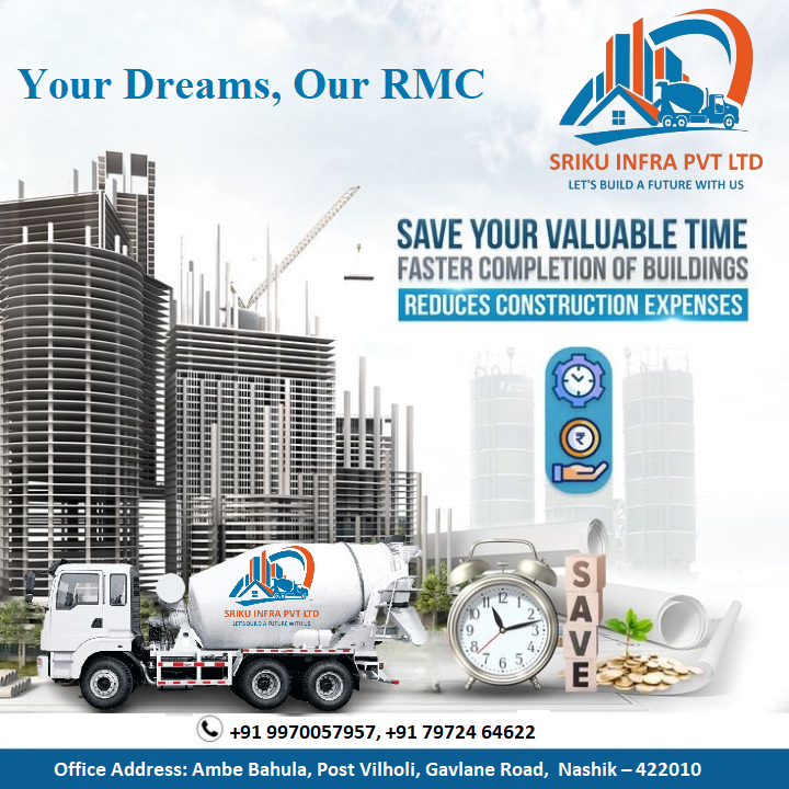 SrikuInfra's tweet photo. Looking for the Best #ReadyMixConcrete (#RMC) in #Nashik?
Sriku Infra Pvt Ltd has got you covered!   #RMCNashik #BuildStrong #Concrete #Builders #Construction #SolidFoundations #QualityConcrete #realestate #Contractors #Developers #Supplier #RMCsolutions #rmcplant  #rmcsupplier https://t.co/SNywa0ETBa