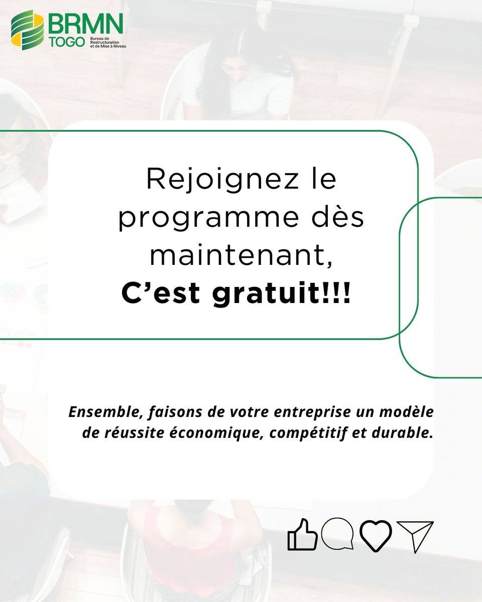 brmntogo's tweet photo. Le #BRMN accompagne les #TPME togolaises à travers le #PNRMN, sous la tutelle du Ministère de l’Industrie et de la Promotion de l'Investissement @Promo_InvestTg . 

#PME #Compétitivité #Développement #Entrepreneuriat #Togo https://t.co/oa932hIM6I