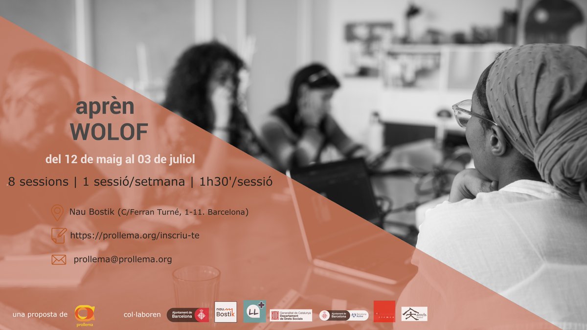 📣 formació primavera'25 | #wolof
És la llengua amb més parlants del Senegal; essent la 1a d'un 40% de la població, mentre que un altre 40% la té com a 2a. 

📅 del 13/05 a l'01/07
🎱 8 sessions (dimarts)
⏰ de 17h30' a 19h
🧮 5 aprenents
📍 @naubostik
📝tuit.cat/ltdU0