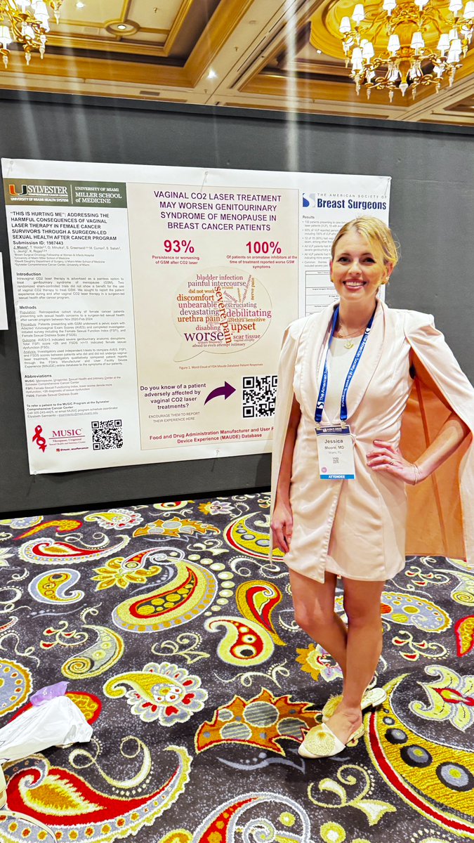 Thought about referring a #breastcancer patient for vaginal CO2 laser for #GSM? 100% of those on aromatase inhibitors who reported having this cash-based “painless” treatment reported no change or worsening of symptoms, some with vaginal scarring, and chronic pain #ASBrS2025