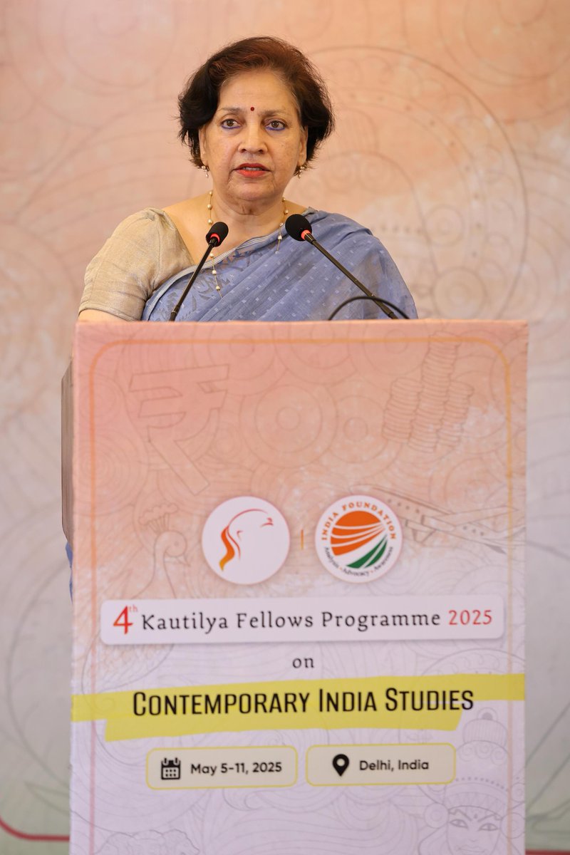 indfoundation's tweet photo. #Session4 | India’s Act East Policy

 🎙️ Amb. Preeti Saran, Former Secretary (East), Ministry of External Affairs, Government of India and Member, Governing Council, India Foundation, discusses India's proactive outreach to Southeast & East Asia deepens ties beyond geography. Furthermore, she emphasised the continued importance of the East amidst global shifts – as a regional trade, connectivity, and the importance of India’s Act East Policy.