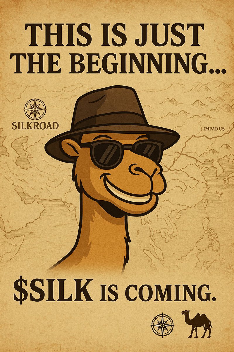 silkcoinz's tweet photo. A whisper in the dunes.
A scroll in motion.
A camel with a plan.
This is just the beginning...
$SILK is coming.
🧭🐪
#SILKROAD #Crypto #Web3 #TelegramGame https://t.co/px0LMNAyPa
