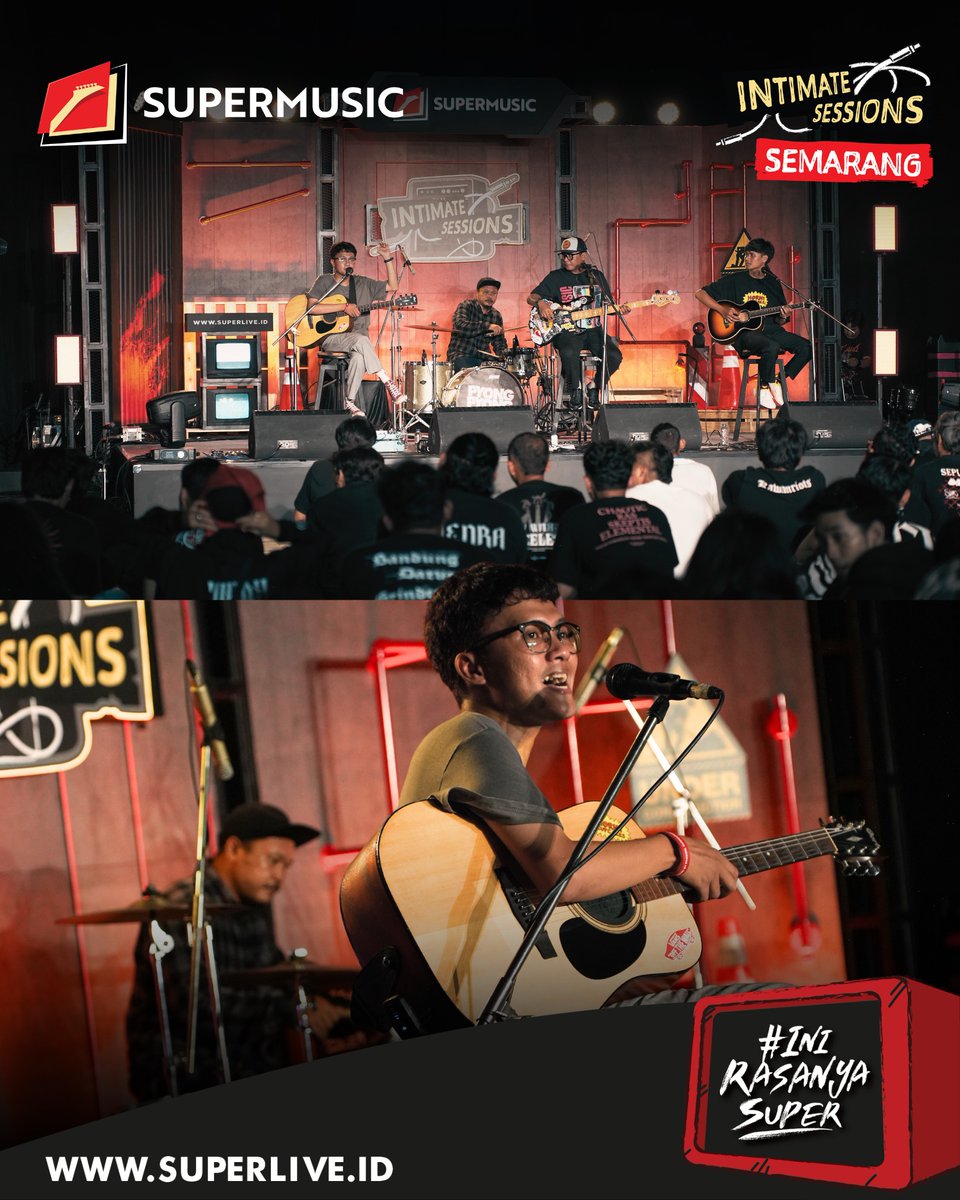 SuperMusic_ID's tweet photo. Kalo lo ketinggalan, ini dia tangkapan kamera yang terjadi di Intimate Sessions Semarang. Satu ruangan, satu vibe, satu energi. Seru banget sharing moment bareng lo Superfriends!
#INIRASANYASUPER
#SUPERLIVE
#SUPERMUSIC
#INTIMATESESSIONS2025 https://t.co/HmiS0VMYCo