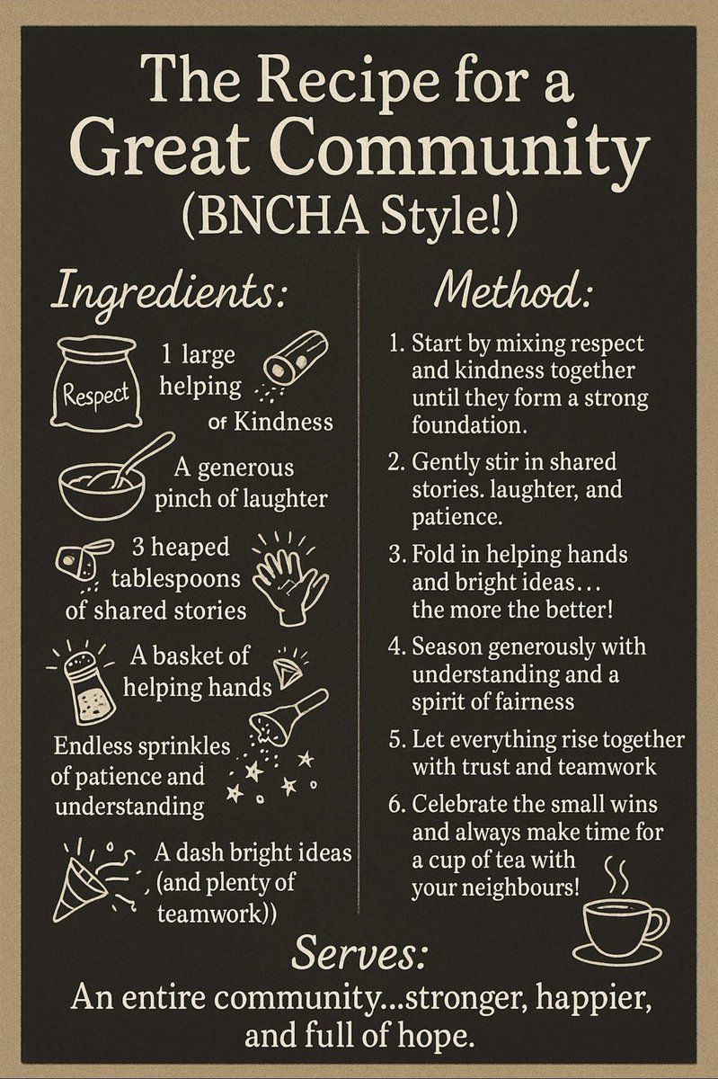 Belgrave Neighbourhood Co-op Housing Association (@belgravecoop) on Twitter photo Community grows in everyday moments... a kind word, a helping hand, shared laughter. At BNCHA, it’s love and connection that make all the difference. Here’s our recipe for a community full of heart… BNCHA style!
#CommunitySpirit #BNCHA #DoItWithLove #KindnessMatters Community grows in everyday moments... a kind word, a helping hand, shared laughter. At BNCHA, it’s love and connection that make all the difference. Here’s our recipe for a community full of heart… BNCHA style!
#CommunitySpirit #BNCHA #DoItWithLove #KindnessMatters