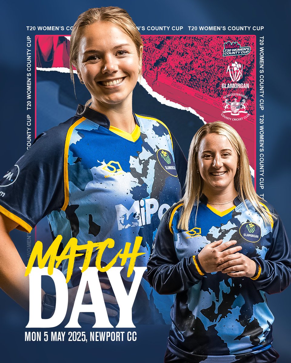 Here we go! 😍

The inaugural edition of the knock-out Vitality Women's T20 County Cup kicks-off in Newport today afternoon, as we face Gloucestershire with the game starting at 2:30pm 👊

FREE entry to all at Spytty Park! 🙌

#GLAMvGLOS
#OhGlammyGlammy