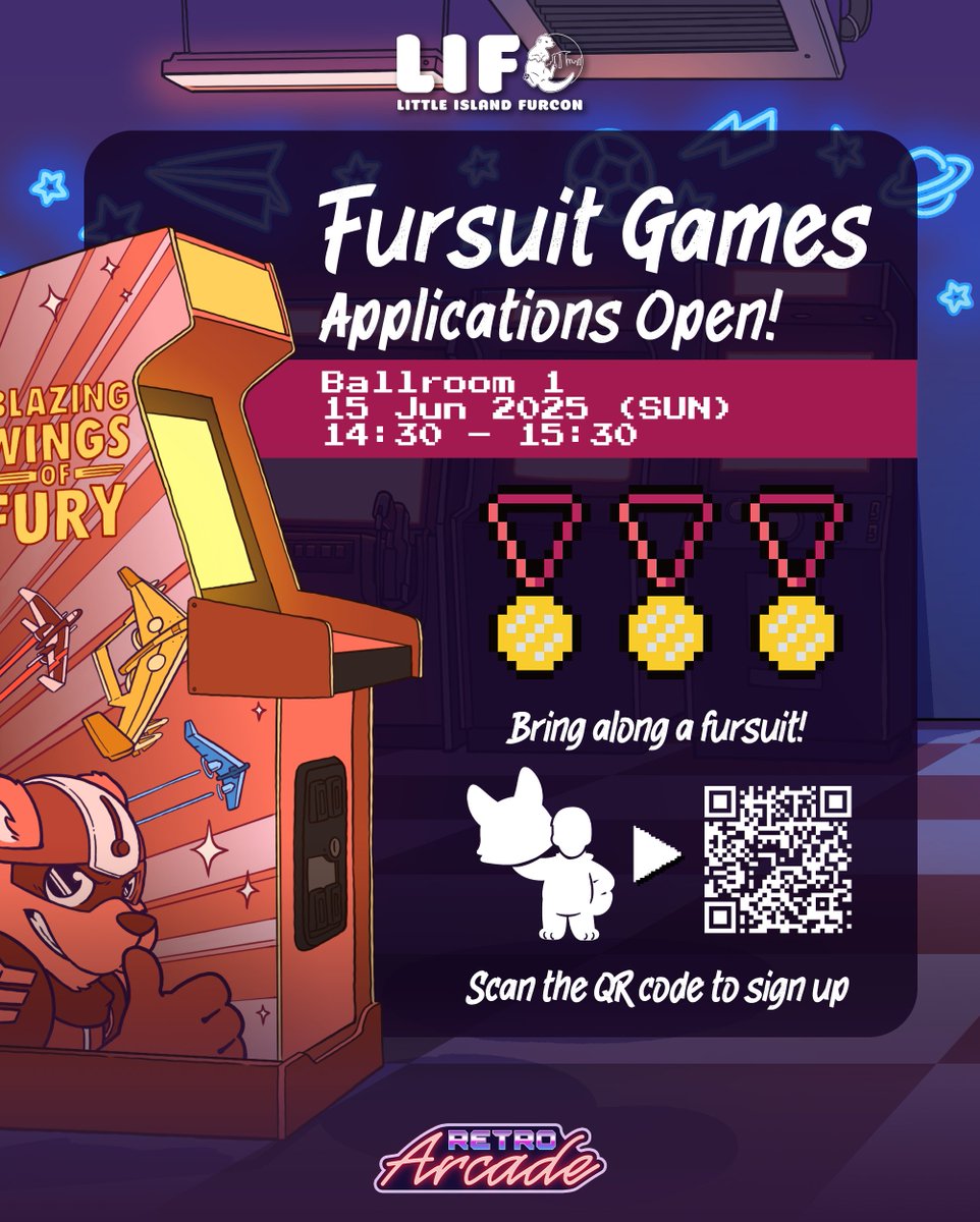 Calling all fursuiters! 🐱🐶🦊

We are looking for 20 fursuiters to participate in our LIFC 2025: Retro Arcade Fursuit Games! Ready to have some fun? 💐✨
