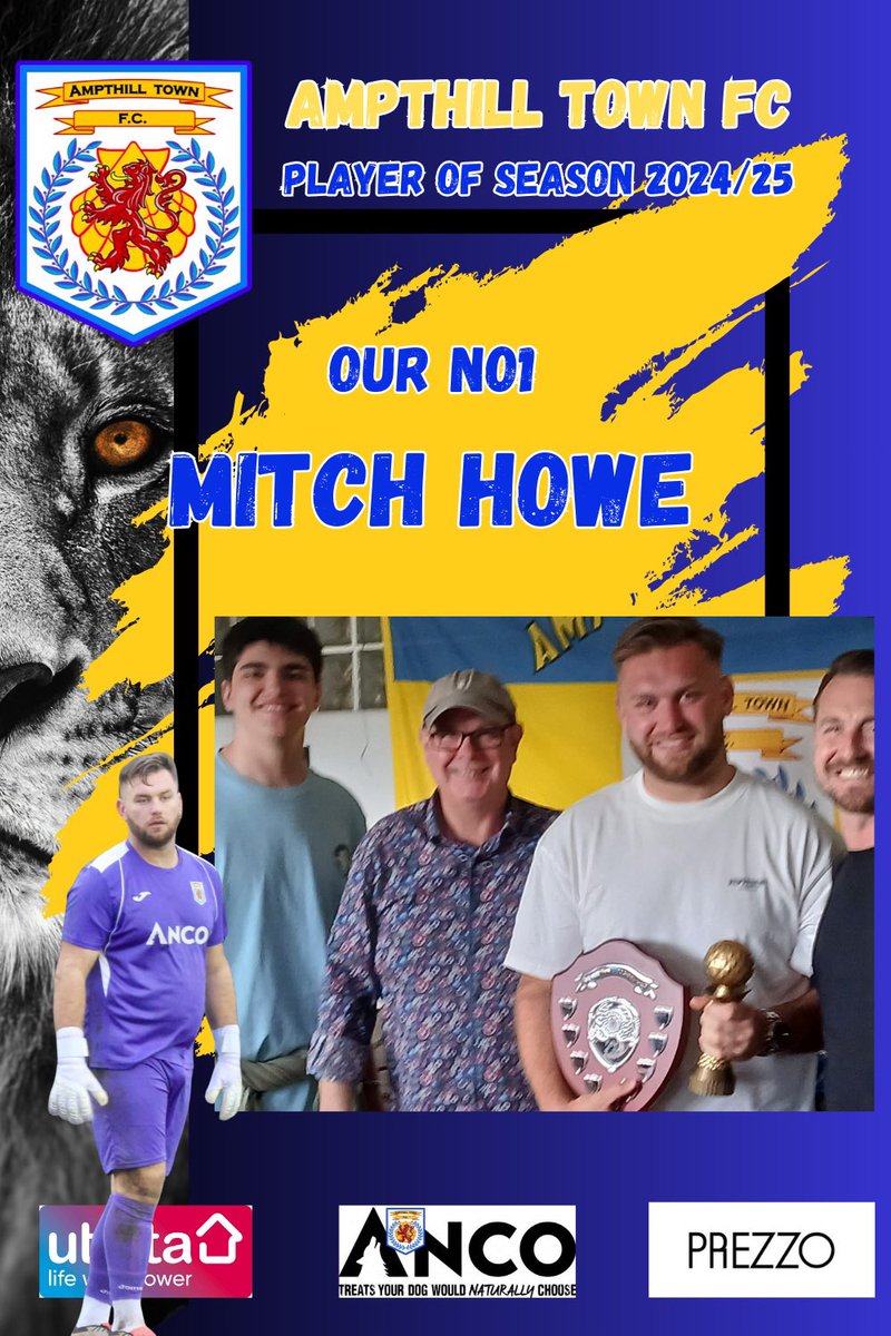 End of season awards at the Amps; Our Player of the Season award went to Mitch Howe, our No1. Mitch had a great season with 10 clean sheets &amp; several penalty saves including the shootout in FA Vase… well done Mitch.  Thanks to <a href="/TcT_ATFC/">TcT_ATFC</a>  helping to present awards.