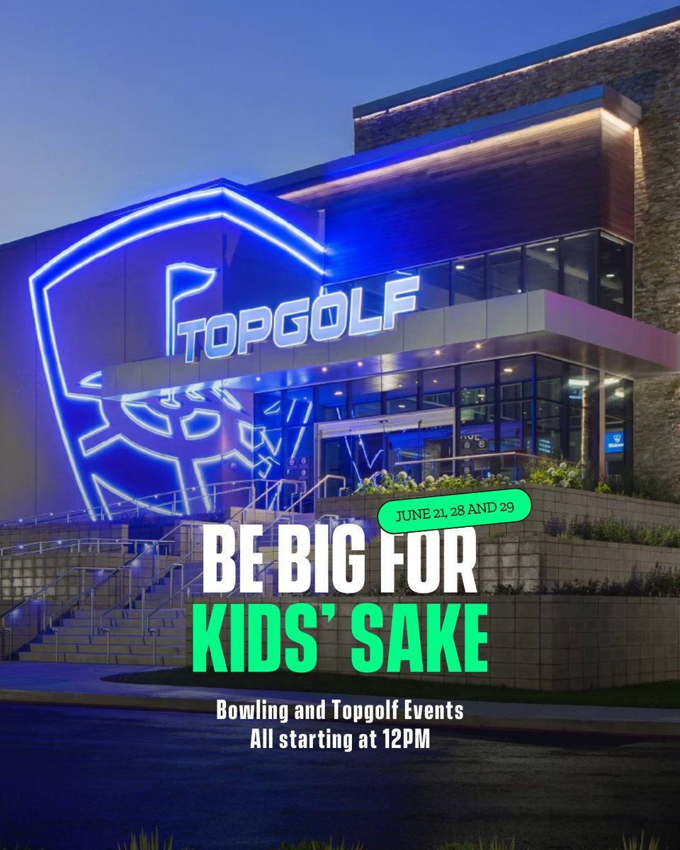 Want to support local youth and have a blast doing it? Join Be BIG for Kids’ Sake! Fundraise with your team + celebrate at one of 3 fun events:

June 21 – Princess Lanes
June 28 – West Pike Bowl
June 29 – Topgolf

Sign up using the link below!

give.bbbspgh.org/event/be-big-f…