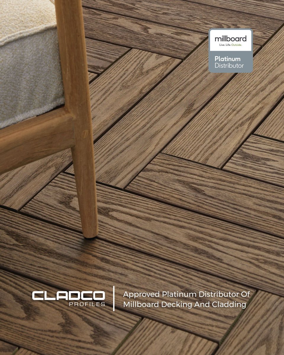Proud to be a Platinum Distributor of @millboard_live_life_outside 🌿

Millboard® decking &amp; cladding offers the natural beauty of timber with unmatched durability. Perfect for elevating outdoor spaces! 

 Explore more: cladco.uk/Millboard_Deck 

#MillboardDistributor #Millboard