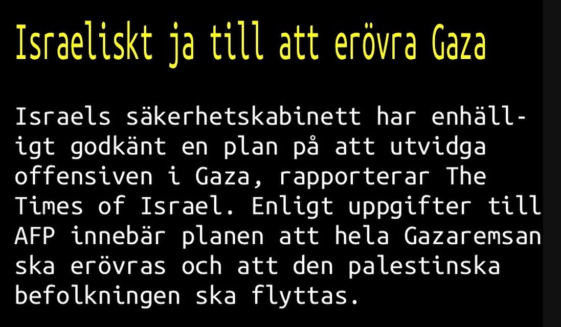 Detta strider mot folkrätten och innebär etnisk rensning! Vågar man hoppas att Sveriges regering kommer att protestera?!