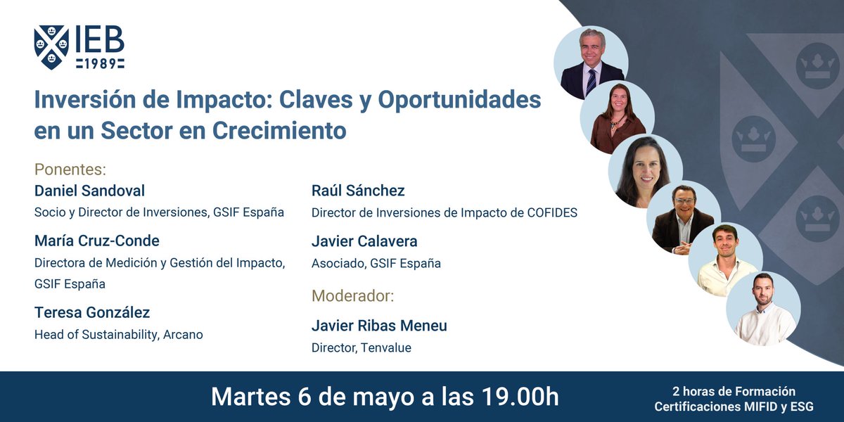 COFIDES's tweet image. 📅 El director de Inversiones de Impacto de COFIDES, Raúl Sánchez, participa mañana en esta sesión organizada por @IEB_Spain, con la #InversióndeImpacto como protagonista.

ℹ️ ieb.es/evento/inversi…

#FIS