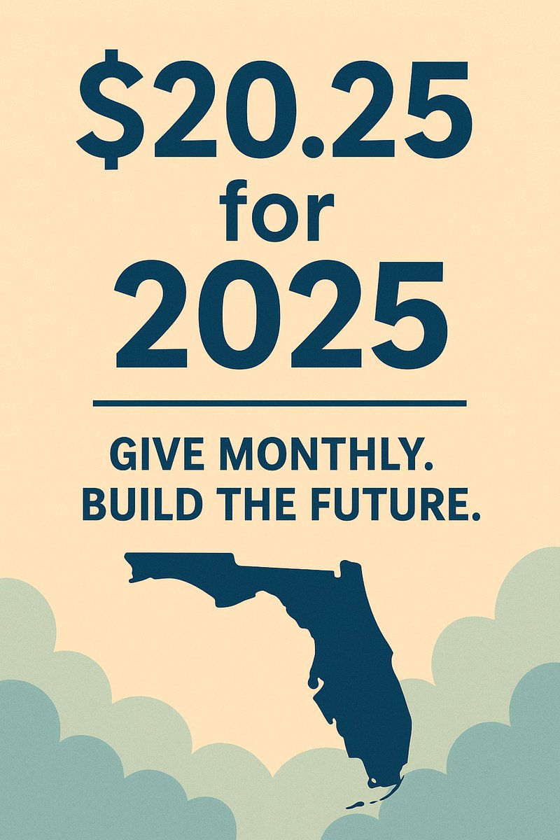 FWD_Florida's tweet image. $20.25 for 2025 — Let’s change the game in Florida.
💪 1,000 people. $20.25 each. Fueling a future that works for everyone.
Donate today: floridaforwardparty.com/donate
#2025ForFlorida #ForwardTogether #FloridaForward #PeopleOverParties