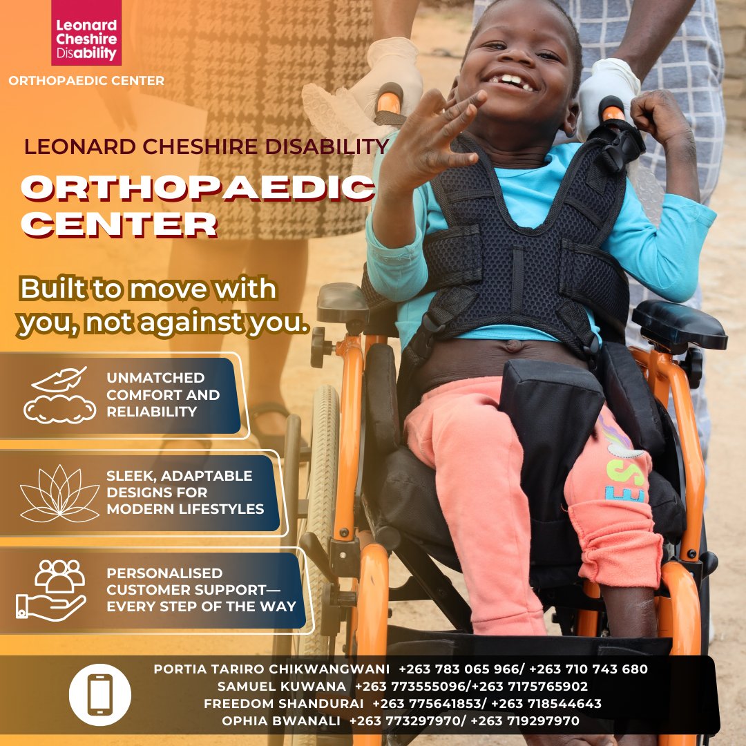 A wheelchair isn’t just mobility — it’s independence, dignity, and access to life. At Leonard Cheshire Disability Zimbabwe, we ensure every person gets a chair that truly fits. #MobilityIsARight #DisabilityInclusion #CustomWheelchairs #LeonardCheshire