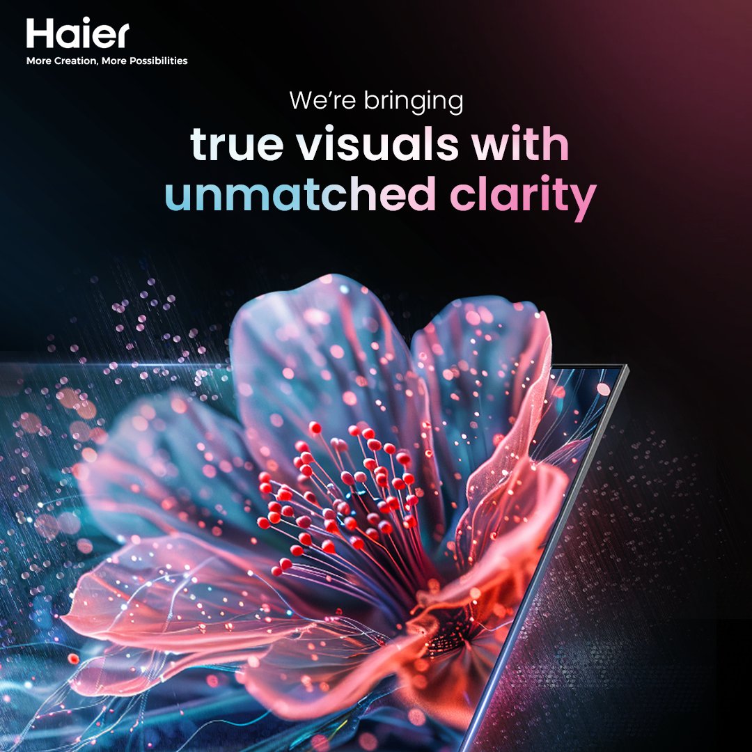 IndiaHaier's tweet photo. What if we told you clarity goes beyond what you've perceived so far?
We're bringing a revolution in audio-visual entertainment, and we want you to take a guess.
Comment below what you think is coming and tell us how excited you are! #TrueVisuals #UnmatchedClarity
#ComingSoon https://t.co/hmlkmUtQ2o