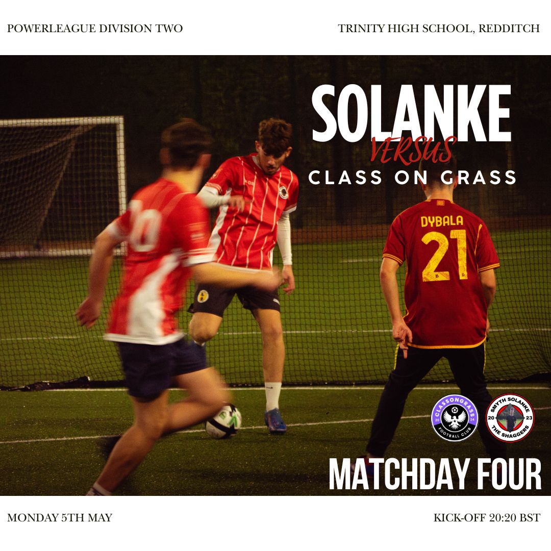 SmythSolanke's tweet photo. 𝐁𝐚𝐜𝐤 𝐨𝐧 𝐇𝐨𝐦𝐞 𝐒𝐨𝐢𝐥 🏡

🆚 Class On Grass
🏆 PowerLeague Division Two
🏟️ Trinity High School, Redditch
⏰ 8:20pm Kick-Off

#SSFC || #OnceInNeverOut 🔴⚪️ https://t.co/KJRIvVoFFq
