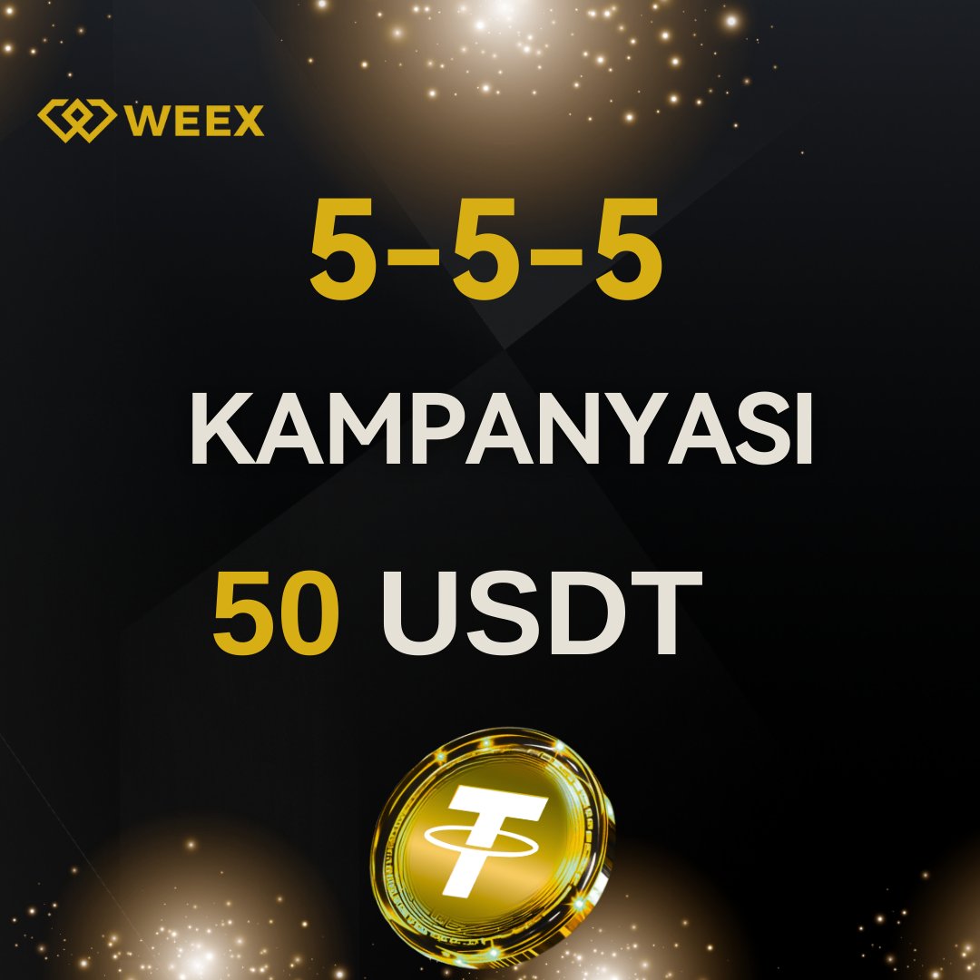 🎯 Bugün 05.05.2025
5’ler bir araya geldiyse, 5 kişiye şans da bizden gelsin! 🍀
🎁 Toplam 50 USDT’lik ödül havuzu!
🎉 5 şanslı kişi 10 $USDT kazanacak!

Katılmak için:
1️⃣ @weex_Turkiye hesabını takip et
2️⃣ Bu tweet’i beğen + RT yap
3️⃣ Yorumlara “05.05.2025 benim günüm olsun